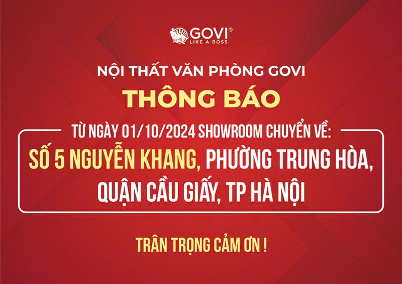 Thông báo chuyển địa điểm showroom Govi